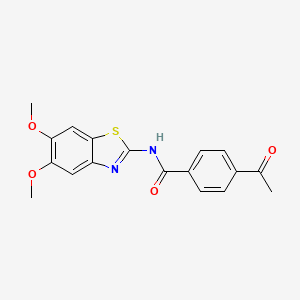 4-acetyl-N-(5,6-dimethoxy-1,3-benzothiazol-2-yl)benzamide