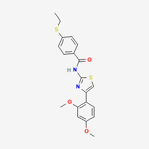 molecular formula C20H20N2O3S2 B2652565 N-(4-(2,4-二甲氧苯基)噻唑-2-基)-4-(乙硫基)苯甲酰胺 CAS No. 922823-54-9