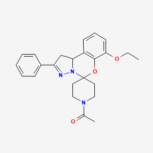 molecular formula C24H27N3O3 B2652568 1-(7-乙氧基-2-苯基-1,10b-二氢螺[苯并[e]吡唑并[1,5-c][1,3]恶嗪-5,4'-哌啶]-1'-基)乙酮 CAS No. 672277-60-0