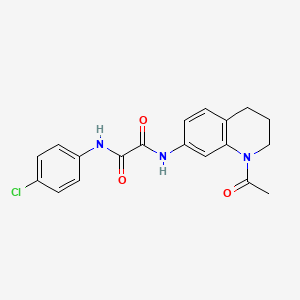 molecular formula C19H18ClN3O3 B2652572 N'-(1-乙酰基-3,4-二氢-2H-喹啉-7-基)-N-(4-氯苯基)草酰胺 CAS No. 898466-07-4