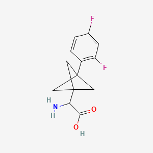 molecular formula C13H13F2NO2 B2652578 2-Amino-2-[3-(2,4-difluorophenyl)-1-bicyclo[1.1.1]pentanyl]acetic acid CAS No. 2287263-05-0