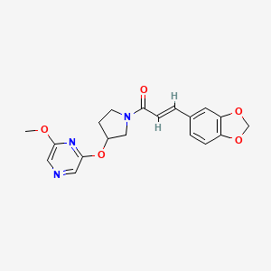 (E)-3-(benzo[d][1,3]dioxol-5-yl)-1-(3-((6-methoxypyrazin-2-yl)oxy)pyrrolidin-1-yl)prop-2-en-1-one