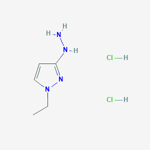 molecular formula C5H12Cl2N4 B2652591 (1-Ethylpyrazol-3-yl)hydrazine;dihydrochloride CAS No. 2490375-67-0