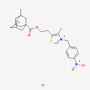 4-methyl-5-(2-(((1s,3s,5R,7S)-3-methyladamantane-1-carbonyl)oxy)ethyl)-3-(4-nitrobenzyl)thiazol-3-ium bromide