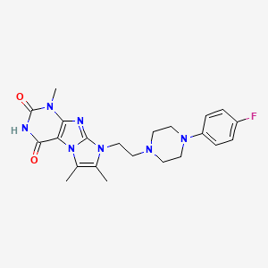 molecular formula C22H26FN7O2 B2652594 8-(2-(4-(4-fluorophenyl)piperazin-1-yl)ethyl)-1,6,7-trimethyl-1H-imidazo[2,1-f]purine-2,4(3H,8H)-dione CAS No. 919019-73-1