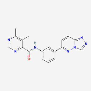 molecular formula C18H15N7O B2652610 5,6-Dimethyl-N-[3-([1,2,4]triazolo[4,3-b]pyridazin-6-yl)phenyl]pyrimidine-4-carboxamide CAS No. 2415454-75-8