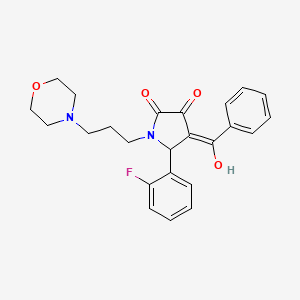 molecular formula C24H25FN2O4 B2652612 4-benzoyl-5-(2-fluorophenyl)-3-hydroxy-1-(3-morpholinopropyl)-1H-pyrrol-2(5H)-one CAS No. 381694-80-0