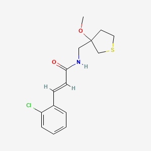 molecular formula C15H18ClNO2S B2652615 (E)-3-(2-chlorophenyl)-N-((3-methoxytetrahydrothiophen-3-yl)methyl)acrylamide CAS No. 1448139-77-2