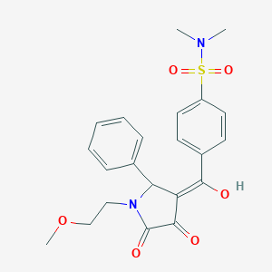 molecular formula C22H24N2O6S B265263 4-{[4-hydroxy-1-(2-methoxyethyl)-5-oxo-2-phenyl-2,5-dihydro-1H-pyrrol-3-yl]carbonyl}-N,N-dimethylbenzenesulfonamide 