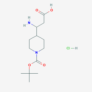 molecular formula C13H25ClN2O4 B2652632 3-氨基-3-[1-(叔丁氧羰基)哌啶-4-基]丙酸盐酸盐 CAS No. 1431365-41-1