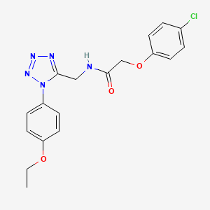 molecular formula C18H18ClN5O3 B2652642 2-(4-氯苯氧基)-N-((1-(4-乙氧基苯基)-1H-四唑-5-基)甲基)乙酰胺 CAS No. 1005305-70-3