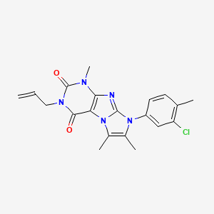 molecular formula C20H20ClN5O2 B2652644 6-(3-Chloro-4-methylphenyl)-4,7,8-trimethyl-2-prop-2-enylpurino[7,8-a]imidazole-1,3-dione CAS No. 878733-37-0