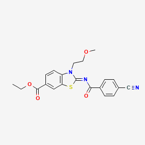 (Z)-ethyl 2-((4-cyanobenzoyl)imino)-3-(2-methoxyethyl)-2,3-dihydrobenzo[d]thiazole-6-carboxylate