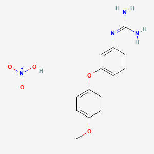 molecular formula C14H16N4O5 B2652655 1-(3-(4-Methoxyphenoxy)phenyl)guanidine nitrate CAS No. 1359655-97-2