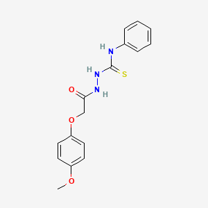 molecular formula C16H17N3O3S B2652660 2-[2-(4-methoxyphenoxy)acetyl]-N-phenyl-1-hydrazinecarbothioamide CAS No. 107951-85-9