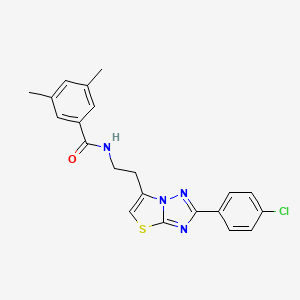 molecular formula C21H19ClN4OS B2652666 N-(2-(2-(4-氯苯基)噻唑并[3,2-b][1,2,4]三唑-6-基)乙基)-3,5-二甲基苯甲酰胺 CAS No. 894048-82-9