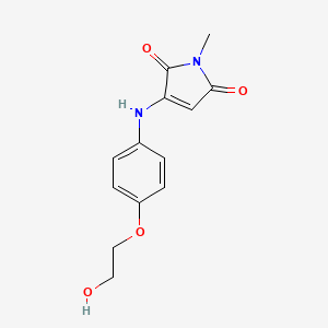 molecular formula C13H14N2O4 B2652667 3-{[4-(2-hydroxyethoxy)phenyl]amino}-1-methyl-2,5-dihydro-1H-pyrrole-2,5-dione CAS No. 920874-84-6