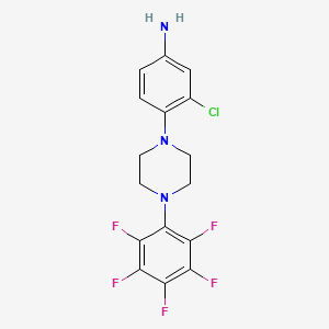 molecular formula C16H13ClF5N3 B2652678 3-Chloro-4-[4-(pentafluorophenyl)piperazin-1-yl]aniline CAS No. 637736-34-6