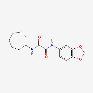 molecular formula C16H20N2O4 B2652681 N'-(1,3-苯并二氧杂环-5-基)-N-环庚基草酰胺 CAS No. 941894-47-9