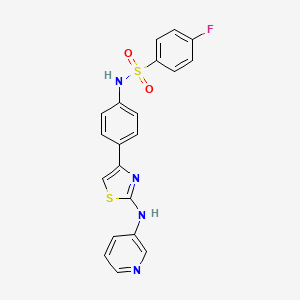 4-fluoro-N-(4-(2-(pyridin-3-ylamino)thiazol-4-yl)phenyl)benzenesulfonamide