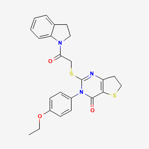 3-(4-ethoxyphenyl)-2-((2-(indolin-1-yl)-2-oxoethyl)thio)-6,7-dihydrothieno[3,2-d]pyrimidin-4(3H)-one