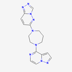 molecular formula C16H17N9 B2652703 6-(4-(Pyrazolo[1,5-a]pyrazin-4-yl)-1,4-diazepan-1-yl)-[1,2,4]triazolo[4,3-b]pyridazine CAS No. 2320852-90-0