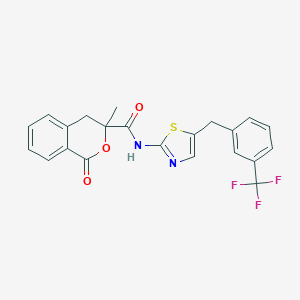 molecular formula C22H17F3N2O3S B265271 3-methyl-1-oxo-N-{5-[3-(trifluoromethyl)benzyl]-1,3-thiazol-2-yl}-3,4-dihydro-1H-isochromene-3-carboxamide 