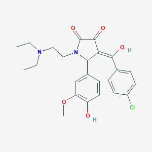 molecular formula C24H27ClN2O5 B265276 4-[(4-chlorophenyl)carbonyl]-1-[2-(diethylamino)ethyl]-3-hydroxy-5-(4-hydroxy-3-methoxyphenyl)-1,5-dihydro-2H-pyrrol-2-one 