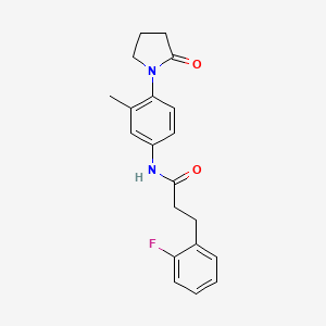 molecular formula C20H21FN2O2 B2652789 3-(2-氟苯基)-N-(3-甲基-4-(2-氧代吡咯烷-1-基)苯基)丙酰胺 CAS No. 1448069-91-7