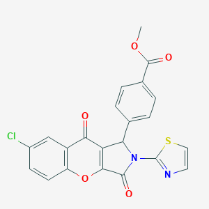 molecular formula C22H13ClN2O5S B265279 Methyl 4-[7-chloro-3,9-dioxo-2-(1,3-thiazol-2-yl)-1,2,3,9-tetrahydrochromeno[2,3-c]pyrrol-1-yl]benzoate 
