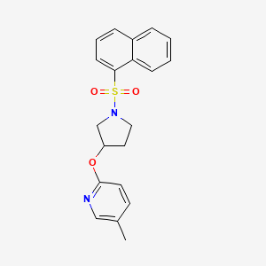 molecular formula C20H20N2O3S B2652792 5-甲基-2-((1-(萘-1-磺酰基)吡咯烷-3-基)氧基)吡啶 CAS No. 1903351-29-0