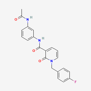 molecular formula C21H18FN3O3 B2652793 N-(3-acetamidophenyl)-1-(4-fluorobenzyl)-2-oxo-1,2-dihydropyridine-3-carboxamide CAS No. 946354-54-7