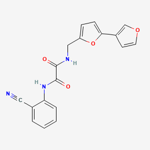 molecular formula C18H13N3O4 B2652794 N1-([2,3'-bifuran]-5-ylmethyl)-N2-(2-cyanophenyl)oxalamide CAS No. 2034442-75-4