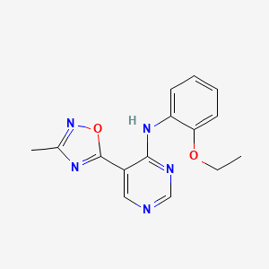 molecular formula C15H15N5O2 B2652799 N-(2-乙氧基苯基)-5-(3-甲基-1,2,4-恶二唑-5-基)嘧啶-4-胺 CAS No. 2034393-08-1