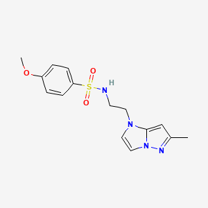 molecular formula C15H18N4O3S B2652808 4-甲氧基-N-(2-(6-甲基-1H-咪唑并[1,2-b]吡唑-1-基)乙基)苯磺酰胺 CAS No. 2034263-86-8