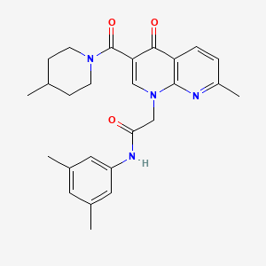 molecular formula C26H30N4O3 B2652814 N-(3,5-dimethylphenyl)-2-(7-methyl-3-(4-methylpiperidine-1-carbonyl)-4-oxo-1,8-naphthyridin-1(4H)-yl)acetamide CAS No. 1251677-98-1