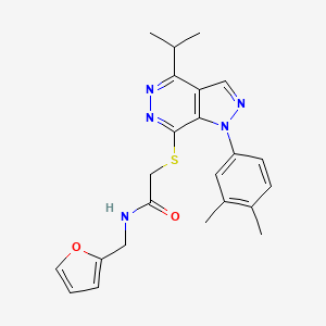 molecular formula C23H25N5O2S B2652815 2-((1-(3,4-二甲基苯基)-4-异丙基-1H-吡唑并[3,4-d]哒嗪-7-基)硫代)-N-(呋喃-2-基甲基)乙酰胺 CAS No. 1105238-46-7