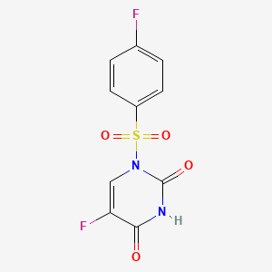 molecular formula C10H6F2N2O4S B2652823 5-fluoro-1-[(4-fluorophenyl)sulfonyl]pyrimidine-2,4(1H,3H)-dione CAS No. 792954-05-3
