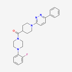 molecular formula C26H28FN5O B2652835 (4-(2-氟苯基)哌嗪-1-基)(1-(6-苯基吡哒嗪-3-基)哌啶-4-基)甲苯酮 CAS No. 1105230-36-1