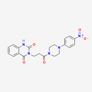 molecular formula C21H21N5O5 B2652837 3-(3-(4-(4-nitrophenyl)piperazin-1-yl)-3-oxopropyl)quinazoline-2,4(1H,3H)-dione CAS No. 896373-01-6