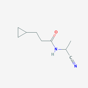 molecular formula C9H14N2O B2652840 N-(1-Cyanoethyl)-3-cyclopropylpropanamide CAS No. 1865452-48-7