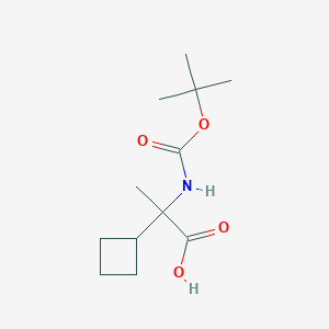 molecular formula C12H21NO4 B2652847 2-Cyclobutyl-2-[(2-methylpropan-2-yl)oxycarbonylamino]propanoic acid CAS No. 1878774-28-7
