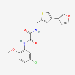 molecular formula C18H15ClN2O4S B2652849 N'-(5-Chloro-2-methoxyphenyl)-N-[[4-(furan-3-yl)thiophen-2-yl]methyl]oxamide CAS No. 2380033-66-7