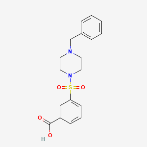 molecular formula C18H20N2O4S B2652852 3-[(4-Benzylpiperazin-1-yl)sulfonyl]benzoic acid CAS No. 327072-92-4