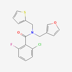 2-chloro-6-fluoro-N-(furan-3-ylmethyl)-N-(thiophen-2-ylmethyl)benzamide