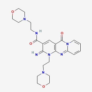 molecular formula C24H31N7O4 B2652866 2-亚氨基-N,1-双(2-吗啉乙基)-5-氧代-2,5-二氢-1H-二吡啶并[1,2-a:2',3'-d]嘧啶-3-甲酰胺 CAS No. 683806-92-0