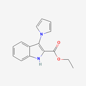 molecular formula C15H14N2O2 B2652868 3-(1H-吡咯-1-基)-1H-吲哚-2-甲酸乙酯 CAS No. 344277-22-1
