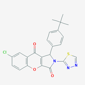 molecular formula C23H18ClN3O3S B265287 1-(4-Tert-butylphenyl)-7-chloro-2-(1,3,4-thiadiazol-2-yl)-1,2-dihydrochromeno[2,3-c]pyrrole-3,9-dione 