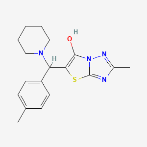 molecular formula C18H22N4OS B2652870 2-甲基-5-(哌啶-1-基(对甲苯基)甲基)噻唑并[3,2-b][1,2,4]三唑-6-醇 CAS No. 162661-17-8