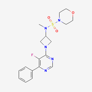 B2652871 N-[1-(5-Fluoro-6-phenylpyrimidin-4-yl)azetidin-3-yl]-N-methylmorpholine-4-sulfonamide CAS No. 2380191-12-6